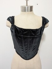 Victoria's Secret DREAM ANGELSVelvet Corset Top Black Sz L Whimsigoth Milkmaid