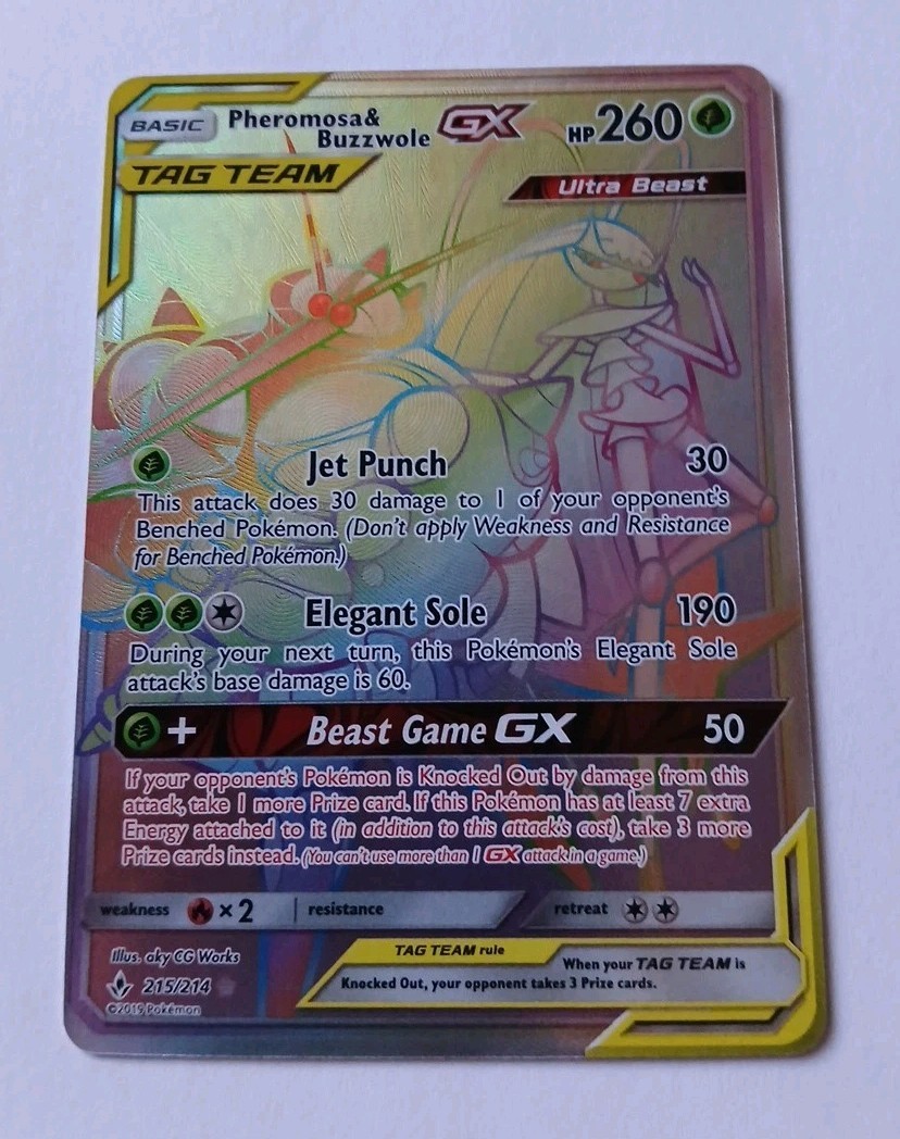Pheromosa & Buzzwole GX 215/214 - Unbroken Bonds - Pokemon Card - NM Secret Rare