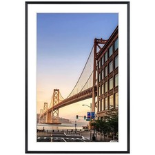 Frametory 13x19 Black Aluminum Picture Frame w/Mat for 11x17 Art Wall Mount