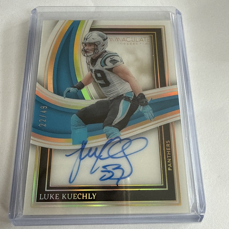 LUKE KUECHLY 2023 IMMACULATE ON CARD AUTO /49 PANTHERS 