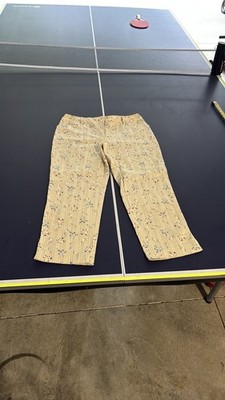 Ann Taylor Loft Petites Floral Pinstripe Cropped Pants