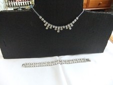 Vintage Silver Tone Choker /Necklace Bracelet