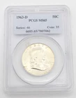 1963-D Franklin Half Dollar PCGS MS65 Silver 50C Denver Mint Certified Gem BU