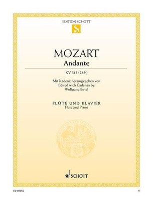 Andante K 315 (285e) Flöte und Klavier (Mittelstufe) Mozart Schott Musiksattel - w