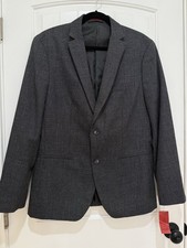 Alfani Mens Blazer Sz M Gray Charcoal 2 Button Sport Coat Blazer Textured NWT a