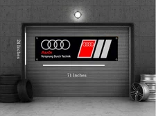 Audi Vorsprung Durch Technik Racing Banner | Garage Wall Decor | 71x24 Inches