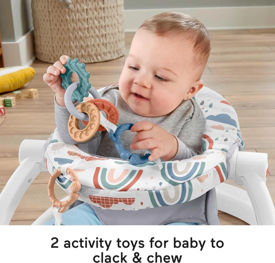 Silla de bebé portátil Fisher-Price asiento de piso para sentarse con juguetes de desarrollo Foto 2 de 4