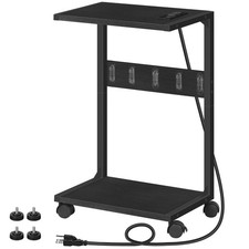 HOOBRO Computer Tower Stand, PC Stand with Charging Station, 2-Tier Under Des...