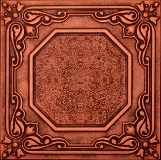 Texture Ceiling Tiles Easy Glue Up R32 Lisbona Antique Copper For