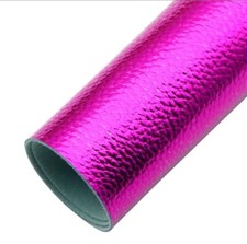 Hot Pink Shiny Lychee Solid FAUX LEATHER SHEET 8" x 13" 1089505 Metallic