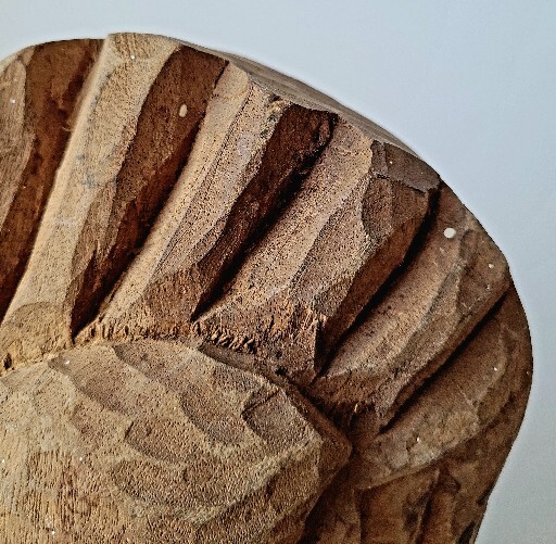 African Tribal Handcrafted Raw Carved Wood Wall Primitive Folk Unusual Mask