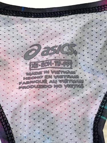 Asics Women's Emma Racerback Scoop Neck Tank Top-Black Abstract Print- X-Small - Picture 6 of 10