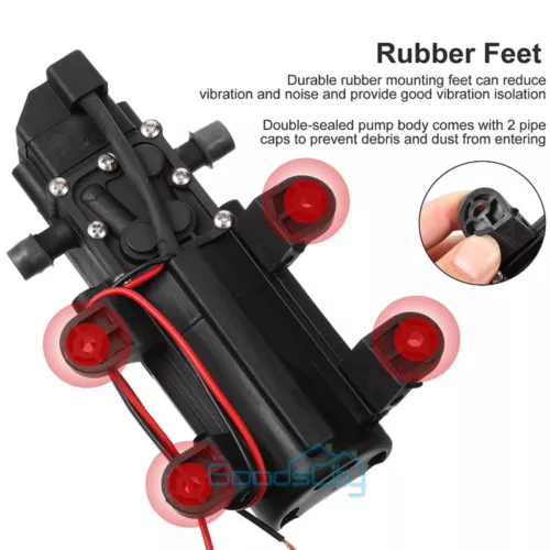 12V 130PSI Water Pump Pressure Diaphragm Self Priming Pump for RV Boat Caravan - Picture 15 of 20