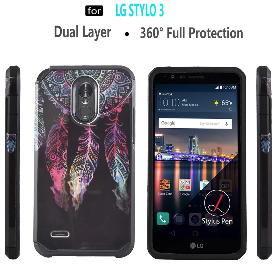 For LG Stylo 3 Case Full Body Phone Cover Shockproof + Tempered Glass Protector - Image 2 of 4