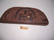 Vintage Mid 20th Century African Kuba Tribe Zaire Carved Wooden Box 