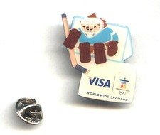 2010 Vancouver Olympics Ice Hockey Visa sponsor pin mascot Quatchi