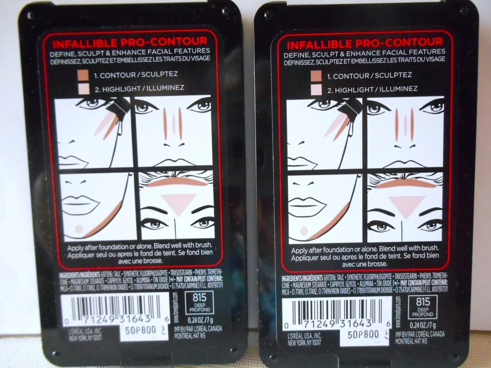 Lot of 2 #815 Deep - L'Oreal Infallible Pro Contour & Highlight Palette SEALED - Image 2 of 3