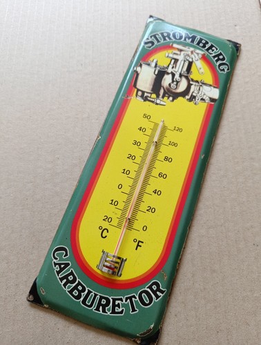 Vintage STROMBERG "Carburetor" Thermometer merchandise Sign Non Porcelain - Picture 13 of 17
