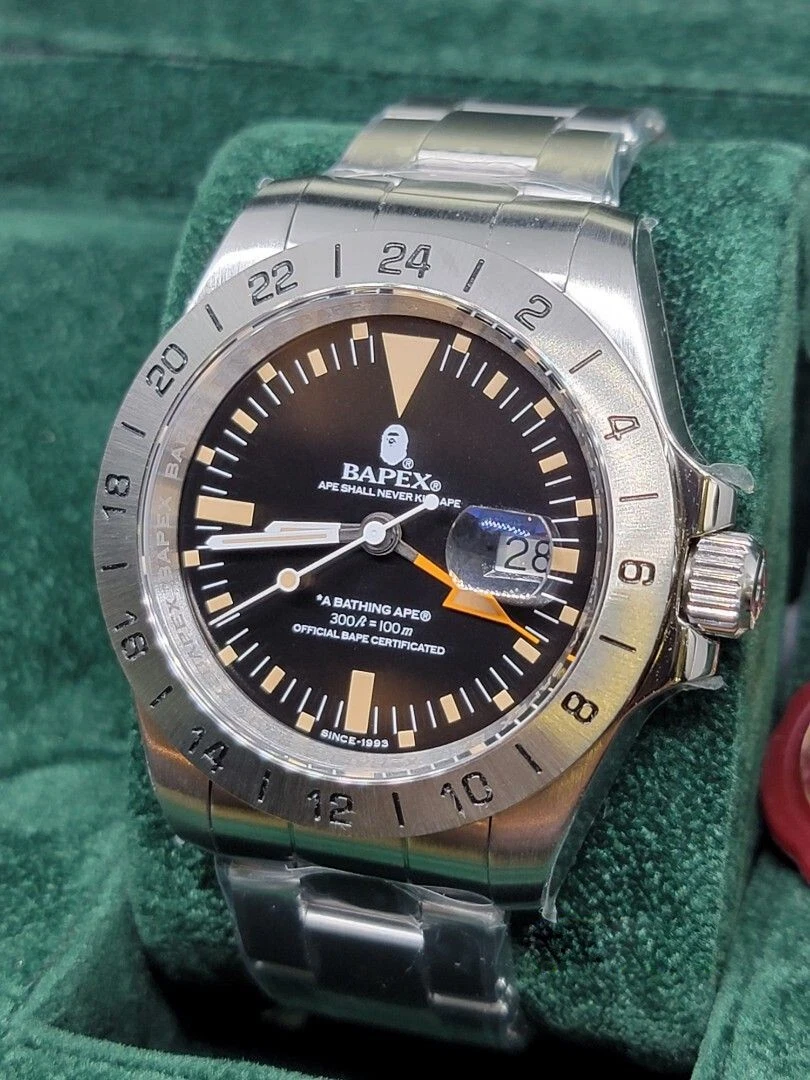 Bapex A Bathing Ape Bape Type 8 GMT Stainless Steel Men's Watch