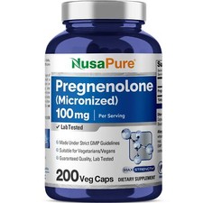 NusaPure Pregnenolone Micronized 100 mg Per Serving 200 Veg Caps