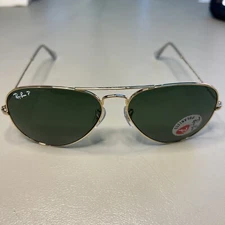 Ray-Ban RB025  001/58 135  Gold Hexagonal  with Green Polarized Lenses A1