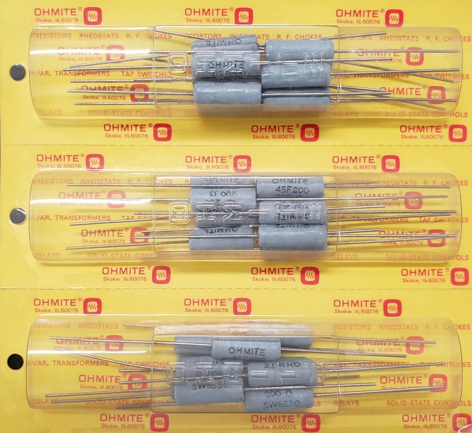 (Qty 5) 5 Watt OHMITE Wirewound Silicone Ceramic RESISTORS -Mult Sizes (Ohms)
