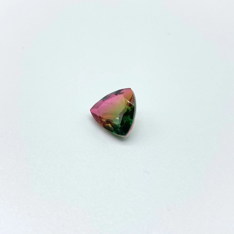 Trillion tourmaline crystal doublet gemstone watermelon bi color tourmaline - Image 4 of 4
