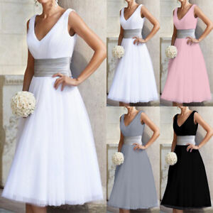 Damen Hochzeit Brautjungfer Kleid Party Cocktail Abendkleid Brautkleid Ballkleid Ebay