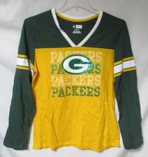 Green Bay Packers Women's Size X-Large Long Sleeve Foil Accent T-Shirt C1 6066