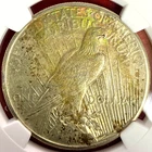 NGC AU-53 RAINBOW TONING! 1922-S PEACE DOLLAR