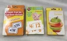 LOT OF 3 SETS DIVISION FLASH CARDS / 124 TOTAL CARDS
