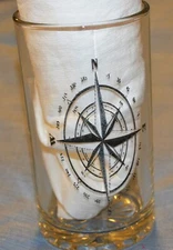 Beer Mug Compass Rose  Engraved Beer Mug Dishwasher Safe Handmade 16 oz