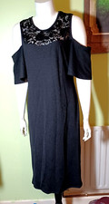 New Pink Clove Women's Cold Shoulder Dress Black Size 18