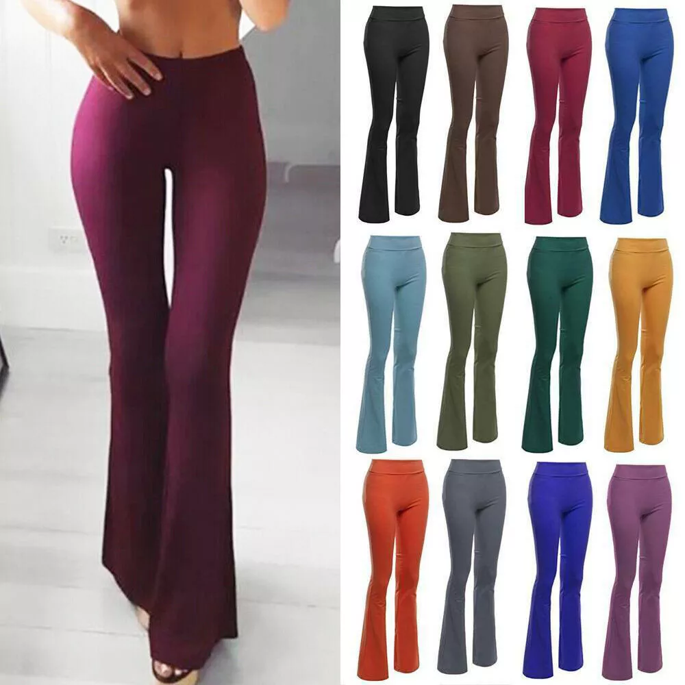 Womens Bootleg Yoga Pants Dress Pants Bell Bottom Bell Bottom Yoga Pants  Flare High Rise Solid Color Casual Bootcut : : Clothing, Shoes 