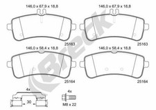 BRECK Bremsbeläge Bremsbelegsatz hinten für Mercedes-Benz S-Klasse