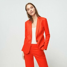 NWT J Crew Parke Blazer in Stretch Linen in Brilliant Sunset Size 00