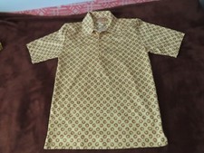 Rare Vintage 50s 60s Jantzen geometric Polo Shirt USA Atomic Mod Small