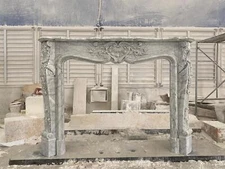 CARRARA MARBLE FRENCH STYLE FIREPLACE MANTEL - JX81