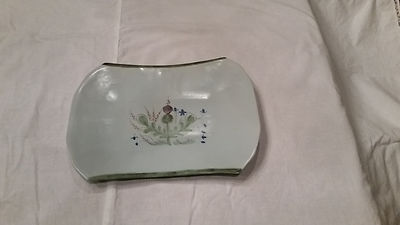 Vintage 14'' Rectangle Platter Buchan Thistleware Stoneware Scotland Hand Painted