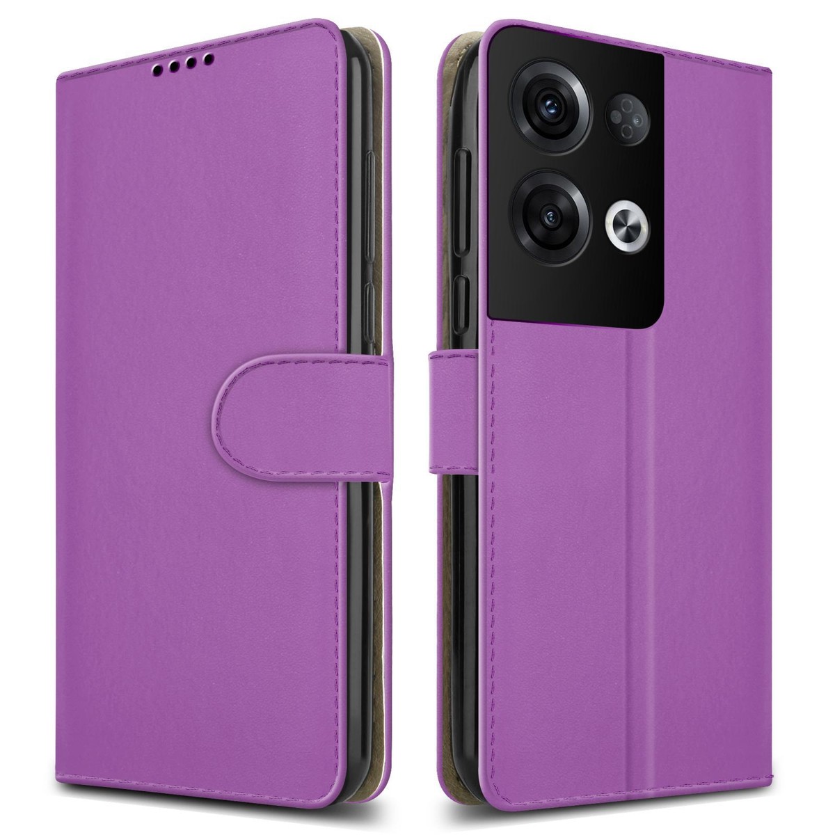 AMWEI Leather Folio Cover per Oppo Reno8 (Reno 8) 5G, Custodia