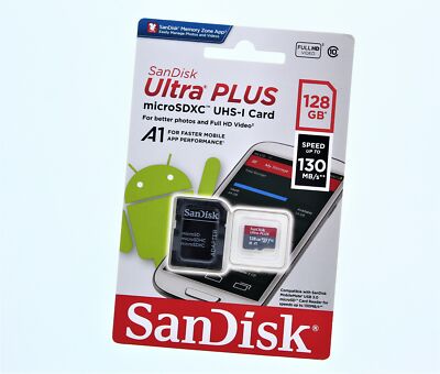 SanDisk Ultra Plus MicroSDXC UHS-I Card (128GB)