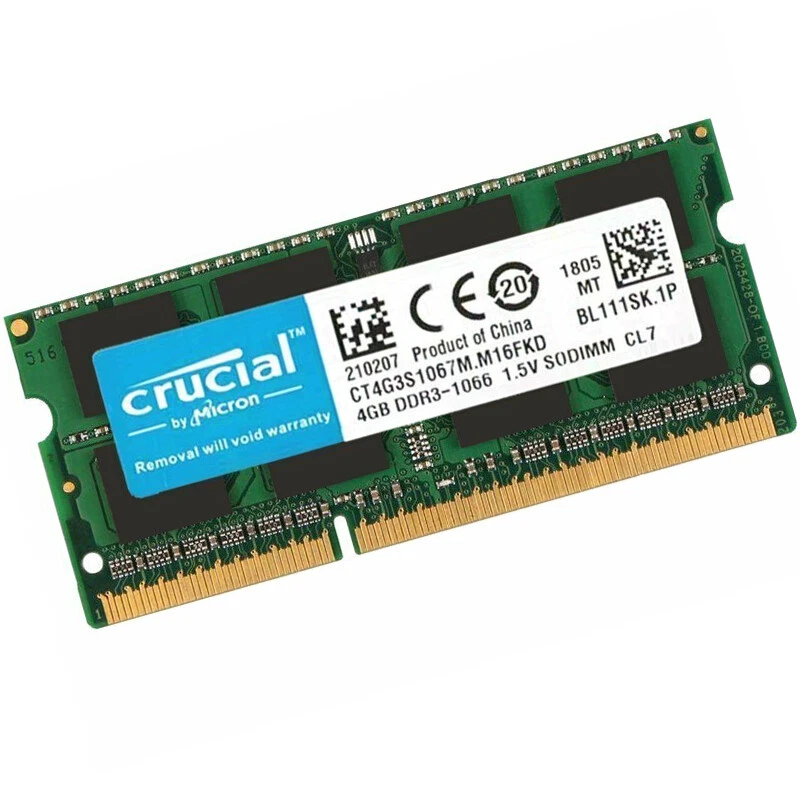 CRUCIAL DDR3 4GB  1066 MHz PC3-8500 Laptop SODIMM 204-Pin Memory RAM 1.5V - Image 2 of 4