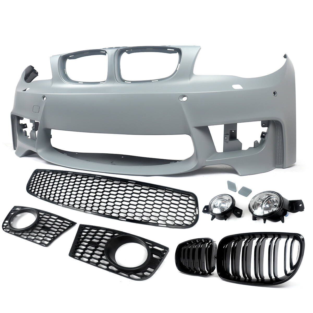 Front Bumper Grilles Matte Black For BMW E81 E82 E87 E88 128i 130i 135i
