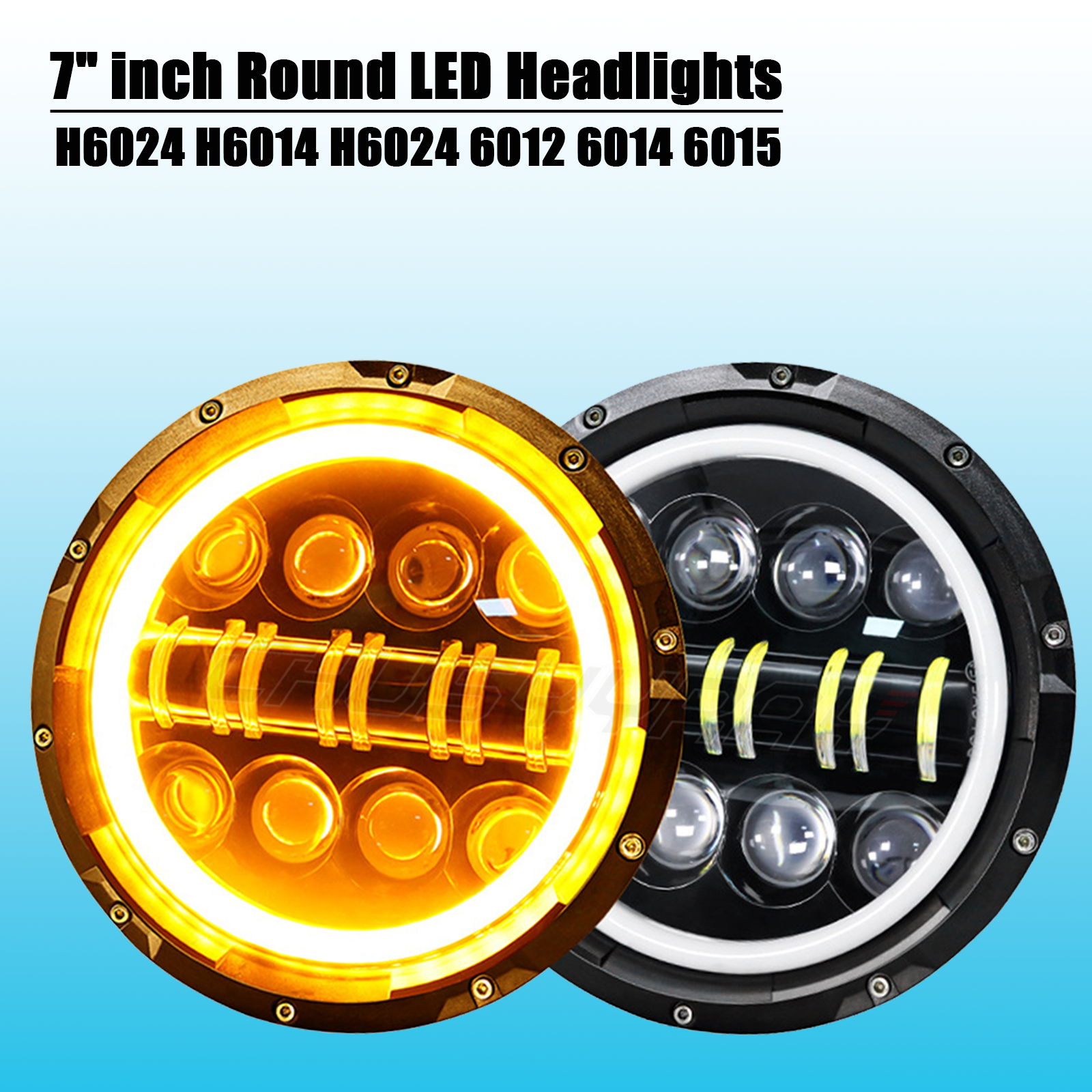 7-Inch Round White LED Halo Headlights DRL for 1953-1977 Ford F100