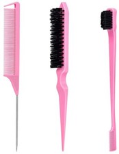 Edge Brush Slick Back Hair Brush Rat Tail Comb Set for Parting Hair Edge Control