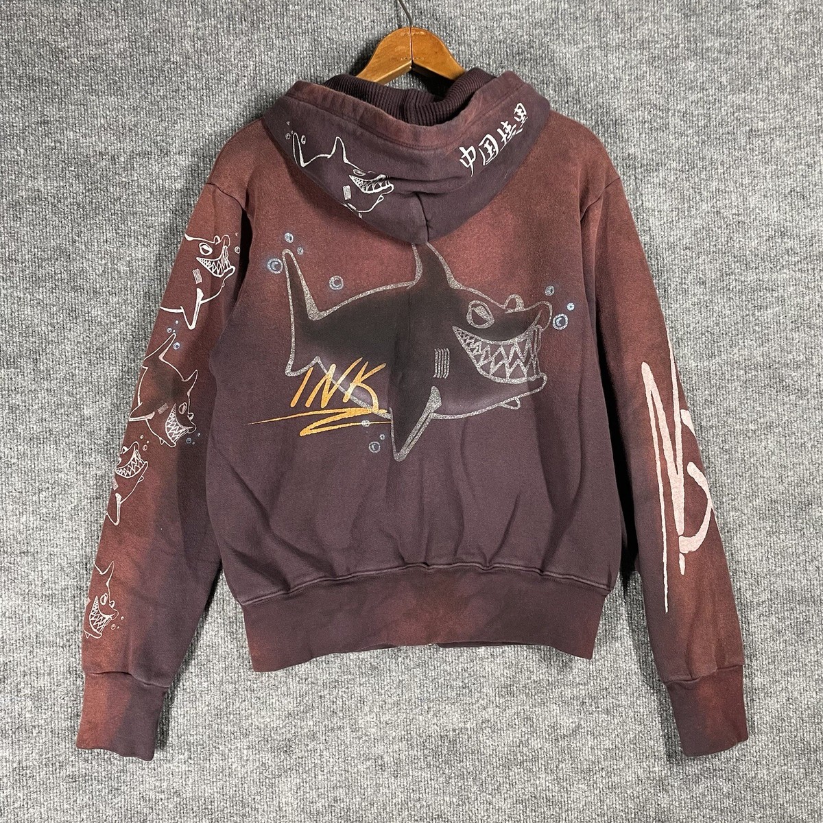 The Great China Wall Zip Hoodie Size Small Shark Ink
