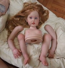 30inch Painted Reborn Baby Doll Kit Toddler Girl Rooted Hair Handmade Body Parts