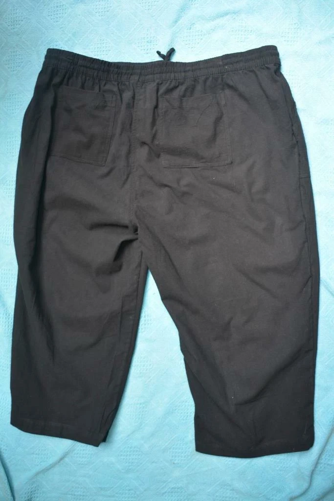 RIVERS Casual CROP PANTS Black Cotton Size 16 NEW rrp$49.95 Elastic Waist