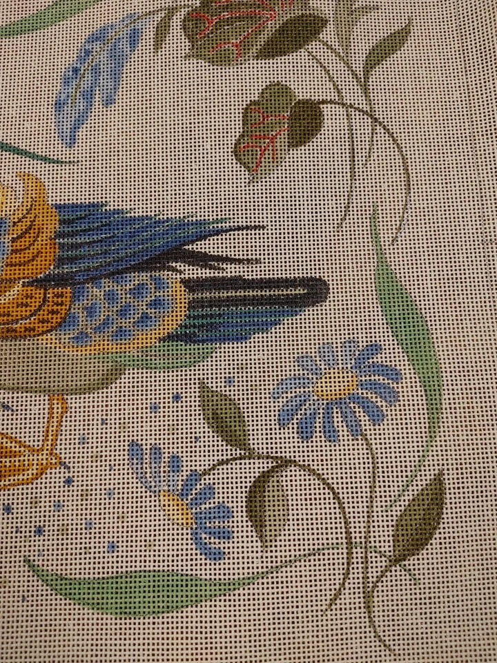 Large Hand Painted Japanese Duck Embroidery Canvas 15"x15" Stitch Area 14 Count - Image 3 of 3