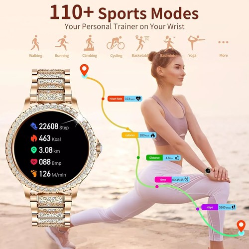 Smart Watch Women with Phone Function Wristwatch Watch for iPhone Samsung Huawei - Picture 7 of 8